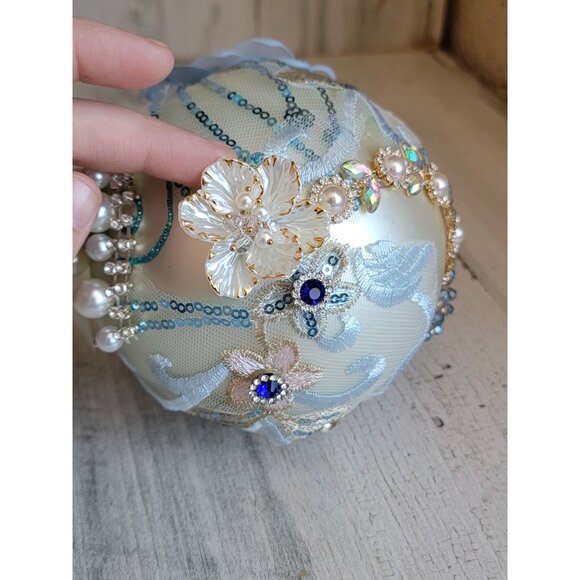 Mark roberts kings‎ jewel Ballorn Ivo ball ornament blue unique - Picture 5 of 9